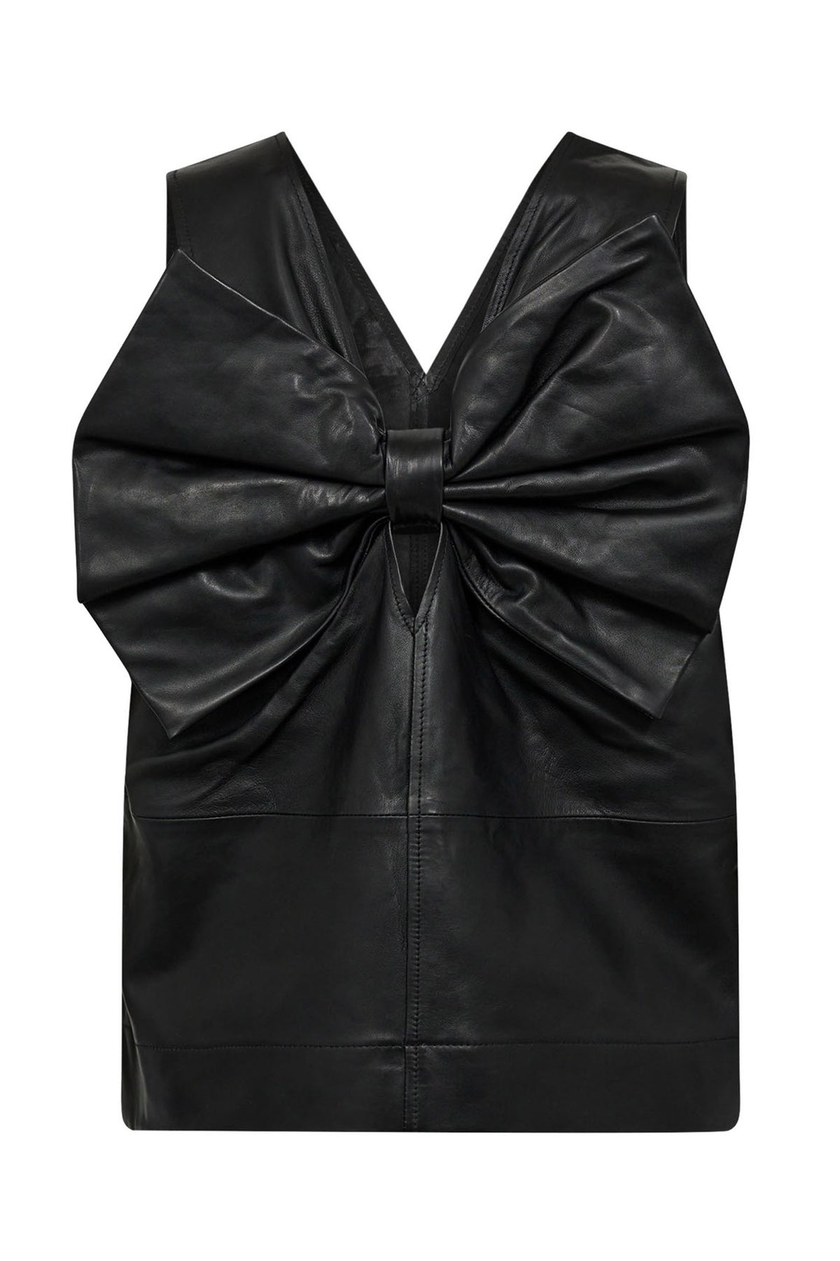 PhoebeCC Leather Bow V-Top 96-Black