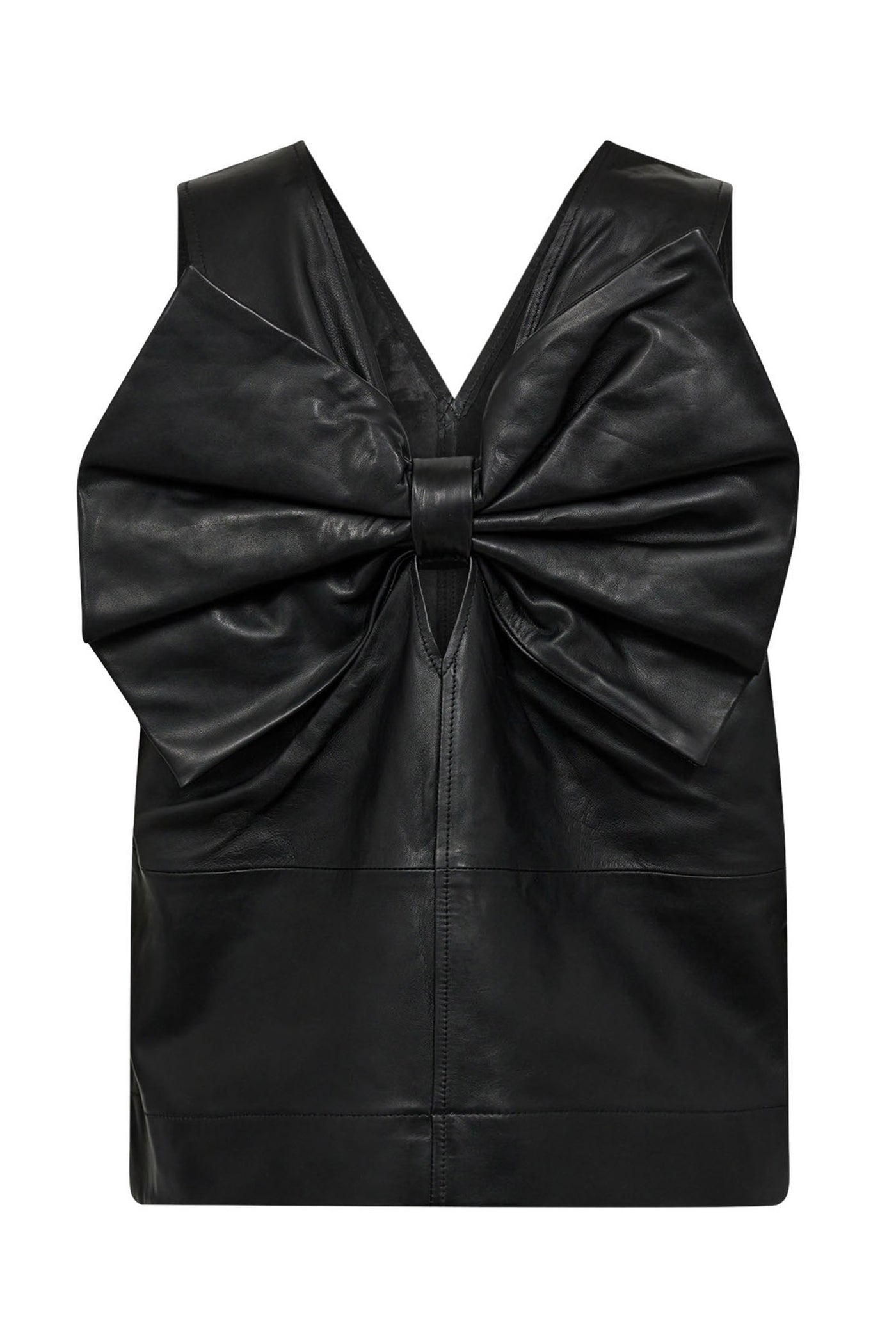 PhoebeCC Leather Bow V-Top 96-Black