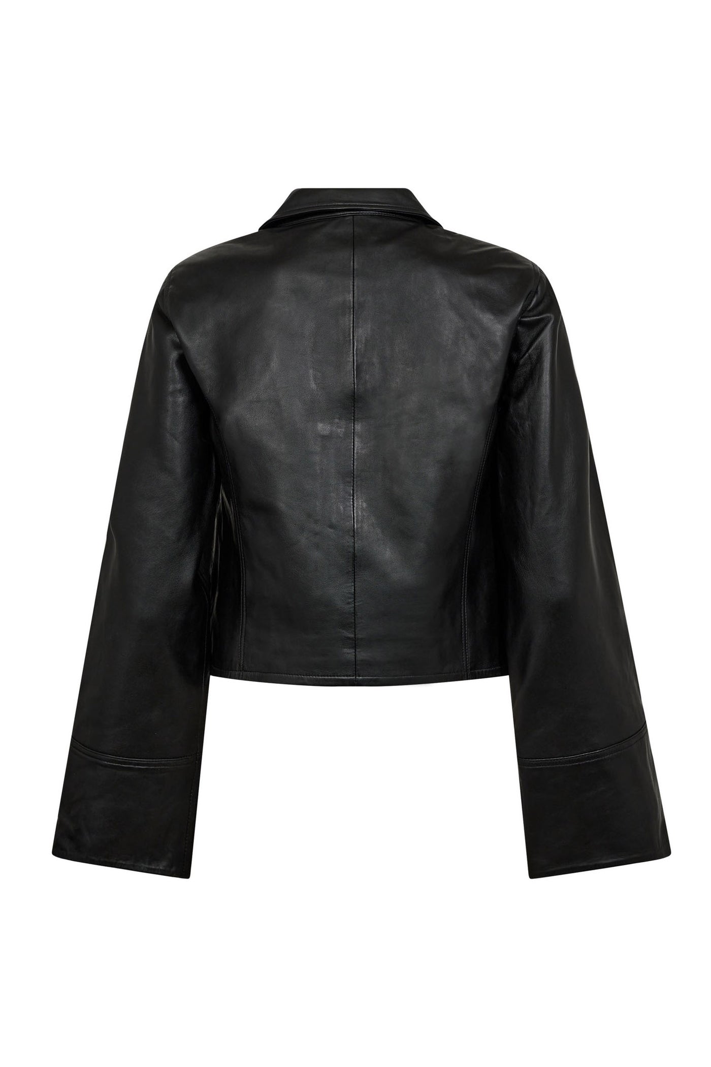PhoebeCC Leather Zip V-Shirt 96-Black - 35885