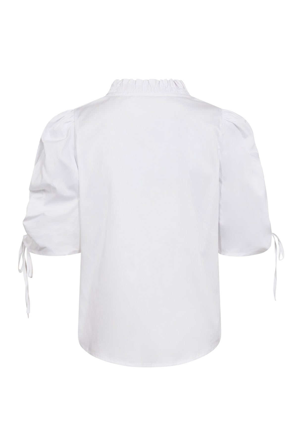 SannaCC SS Puff V-Blouse 4000-White - 35894