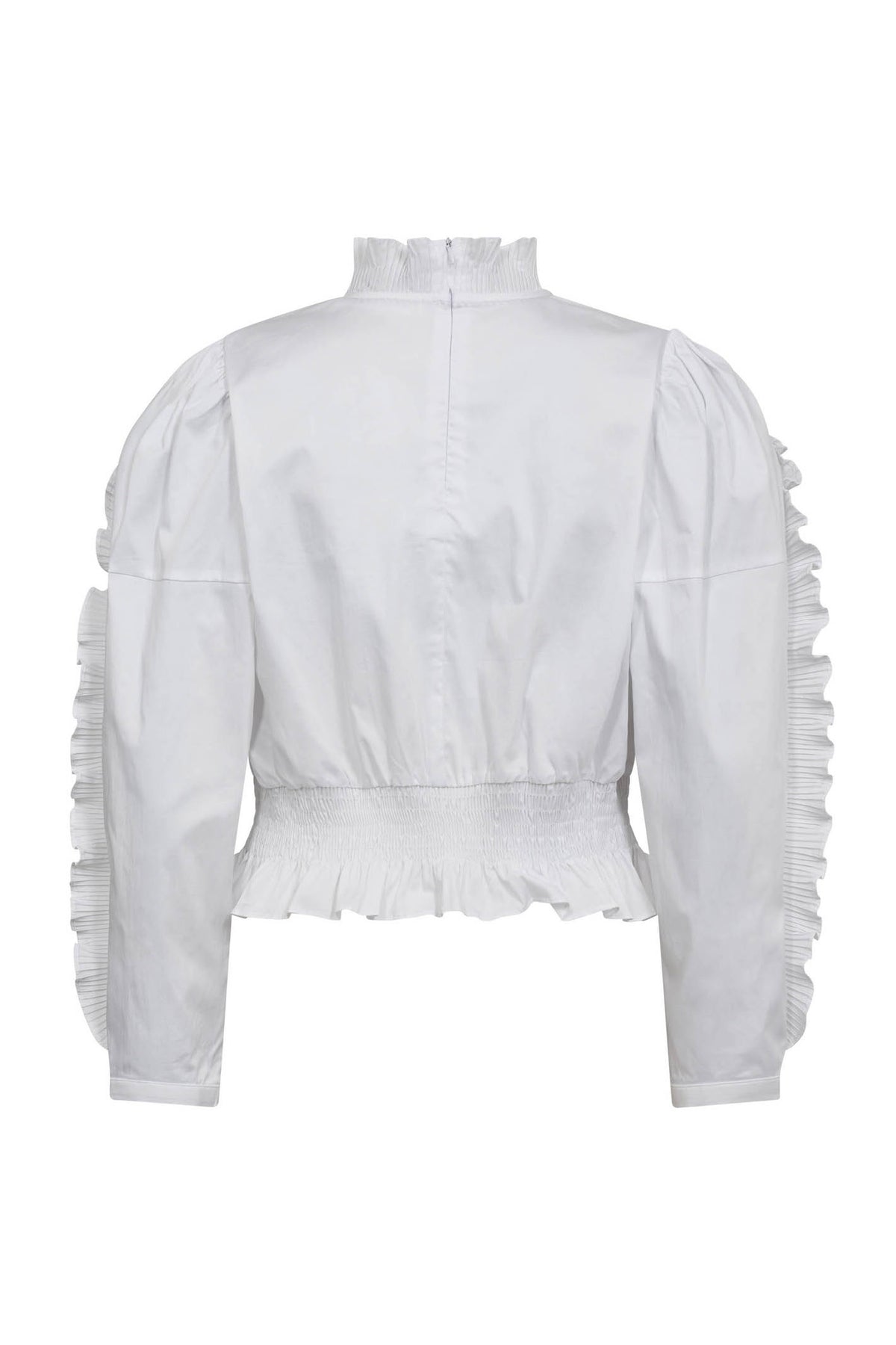 SannaCC Ruffle Smock Blouse 4000-White