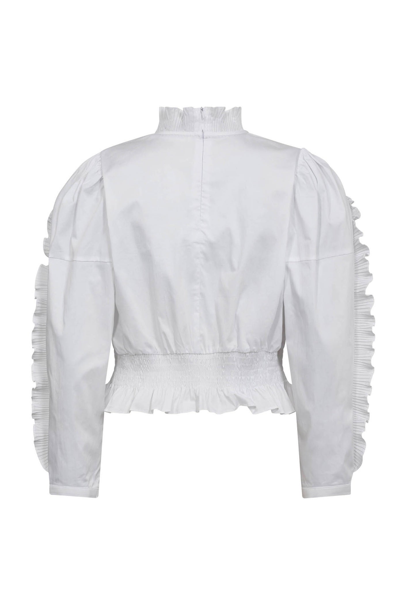 SannaCC Ruffle Smock Blouse 4000-White