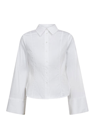 SannaCC Bell Sleeve Shirt 4000-White - 35903