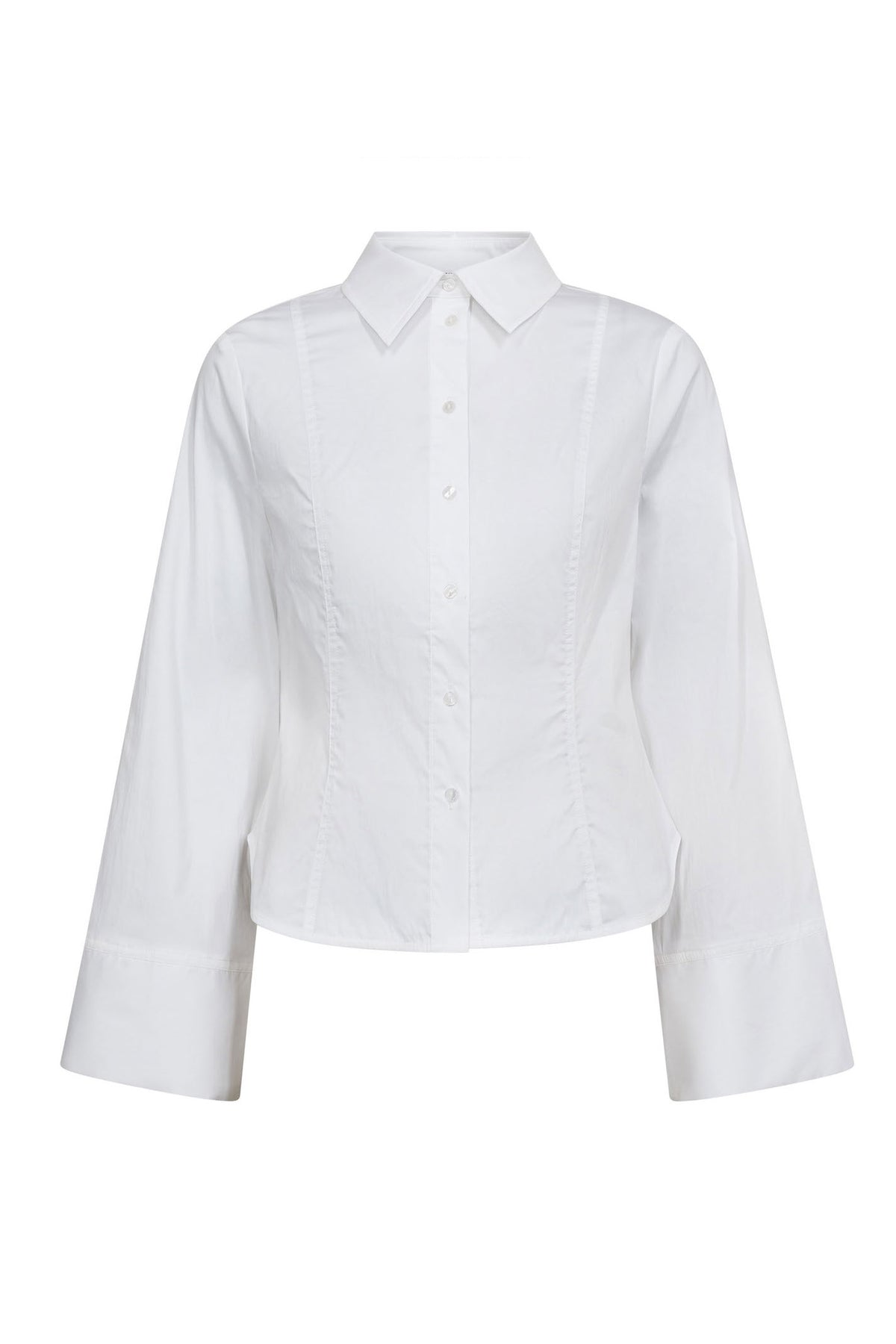 SannaCC Bell Sleeve Shirt 4000-White - 35903