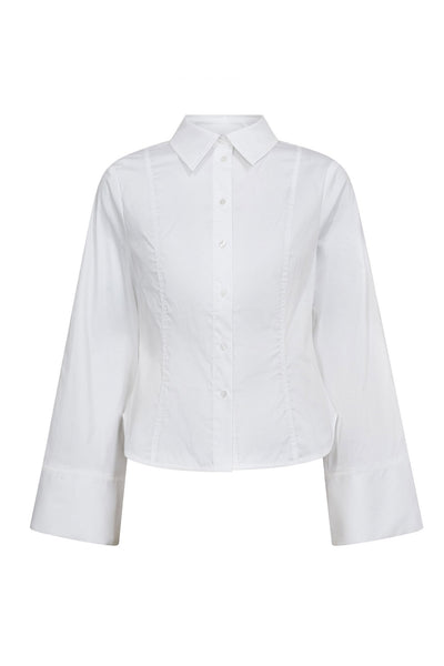 SannaCC Bell Sleeve Shirt 4000-White - 35903 Thumbnail