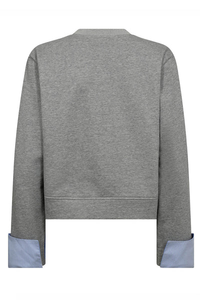 DaniellaCC Cuff Sweat 57-Grey Melan - 37035 Thumbnail