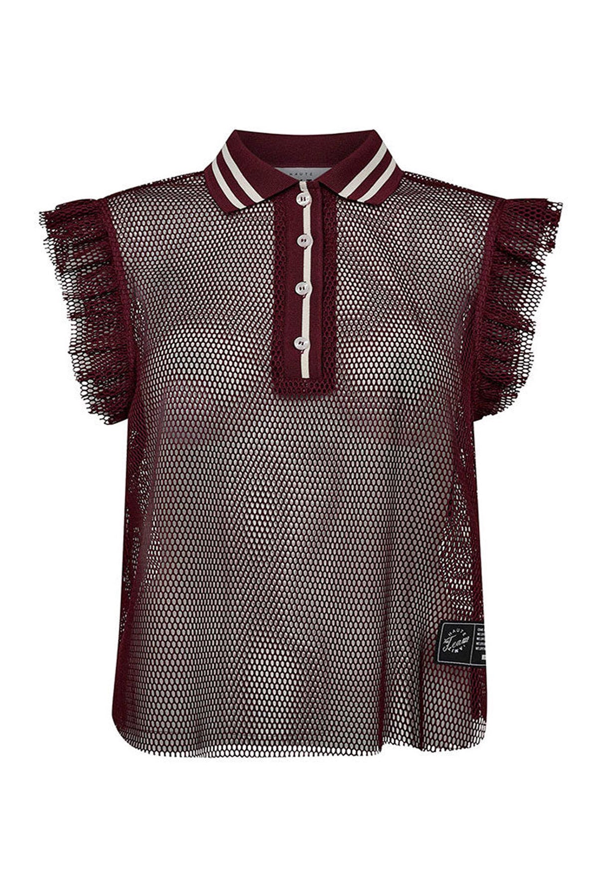 Net Frill Polo Top Amarone - HL10094