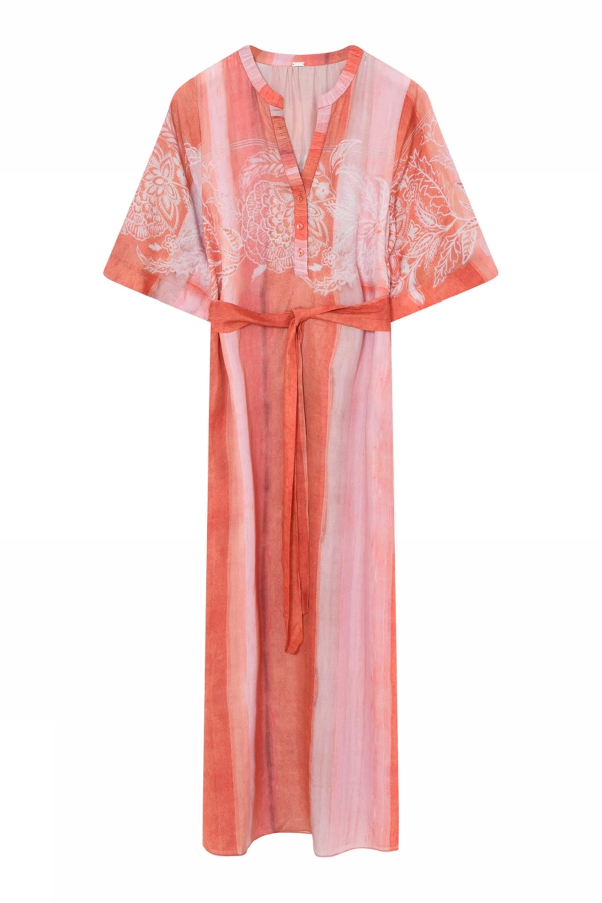 Anika, long dress with belt 85656-Or. Tulip - 57521/7355