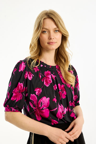 Grazia blouse 1/2 sleeves Cherise - 16768 Thumbnail
