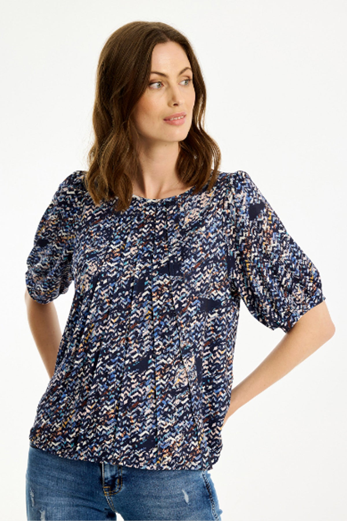 Lucette blouse 1/2 sleeves Blue - 16774