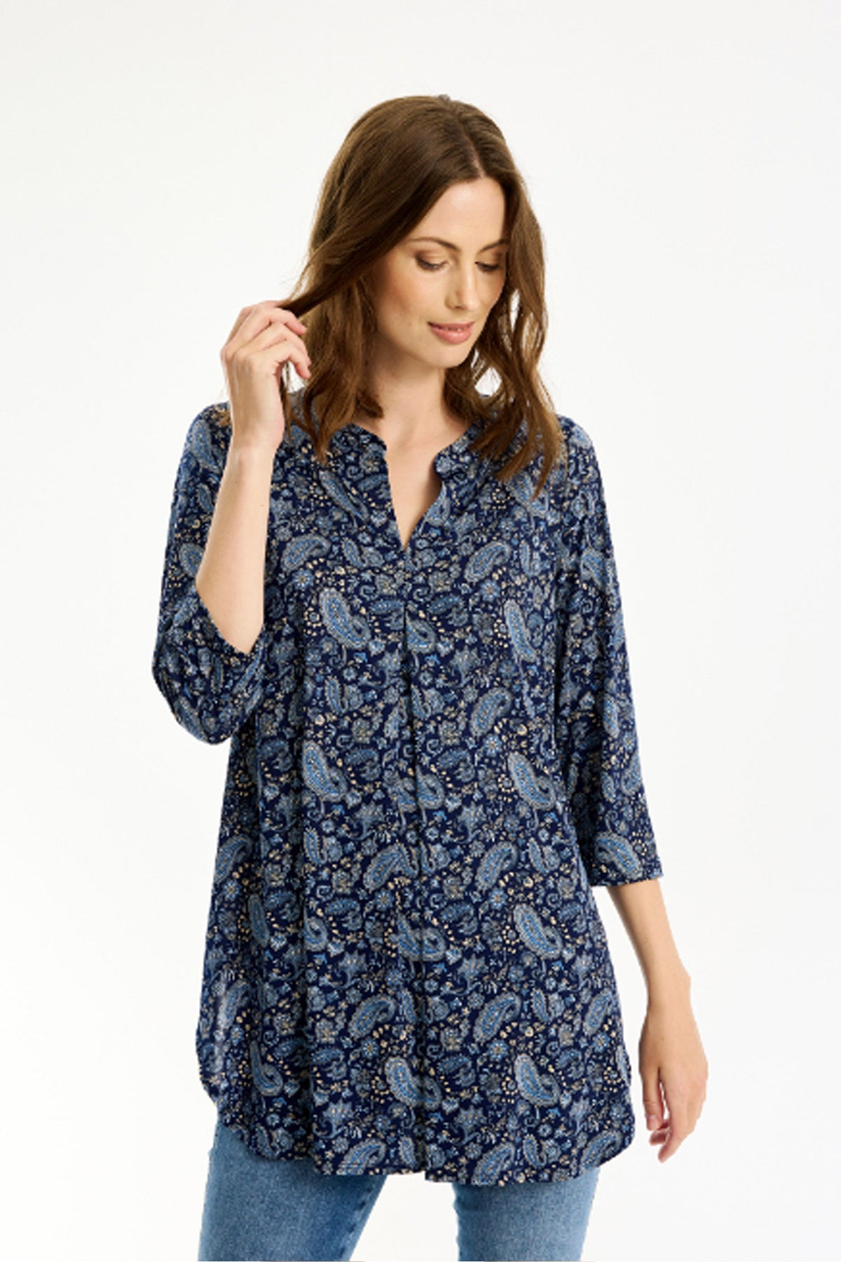 Maracollina tunic 3/4 sleeves Blue - 16780