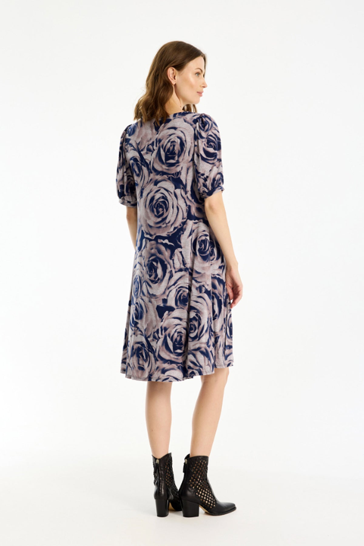 Lucette dress 1/2 sleeves DUSTY ROSE - 16788