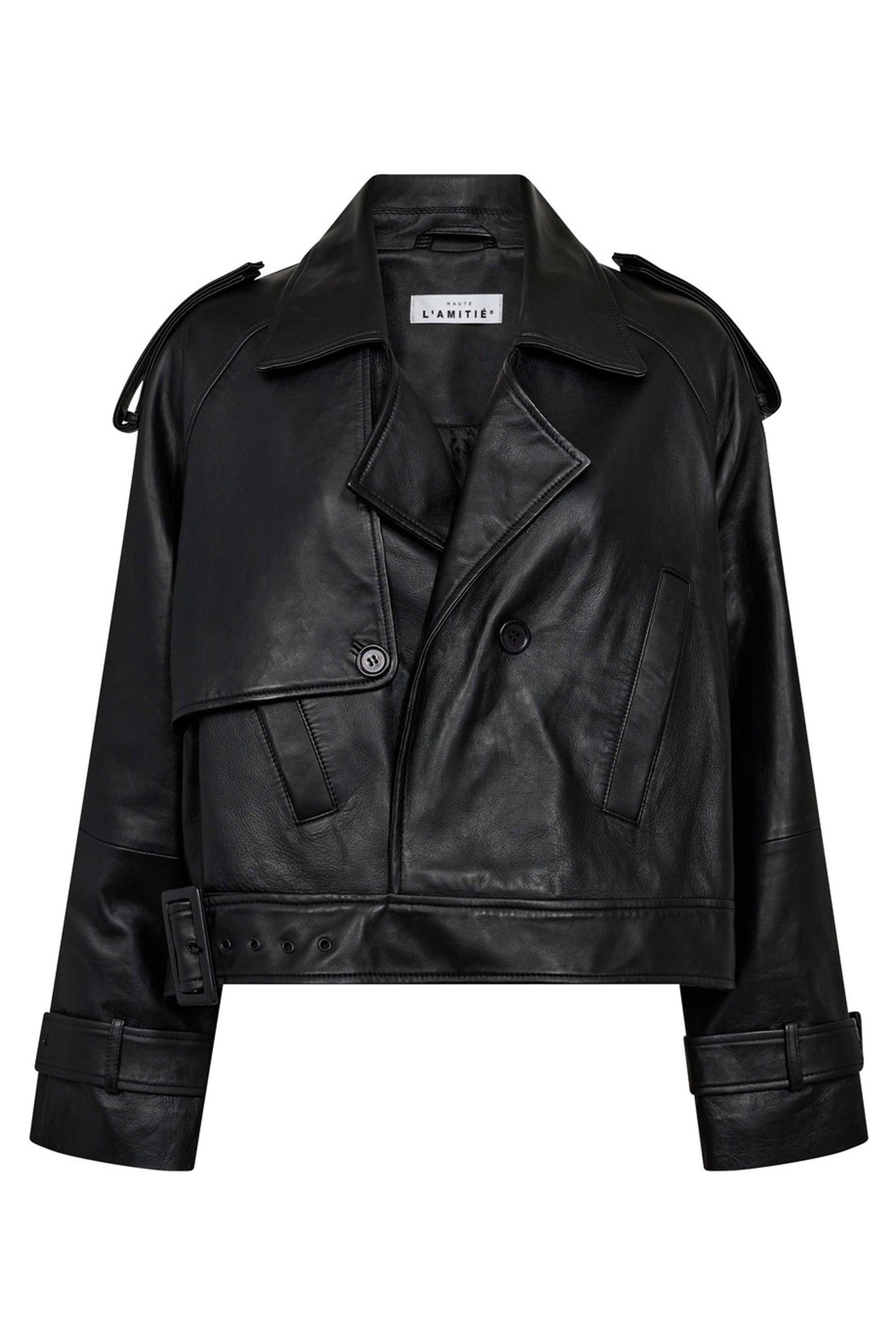 Leather Trench Jacket Black