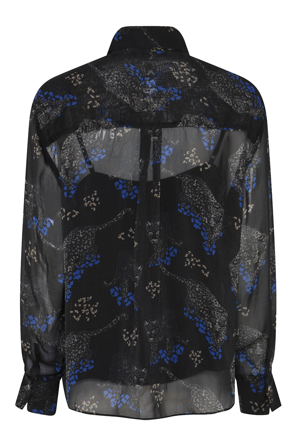 ChionoBBAgata shirt Black Blue leopard print - BBW4616