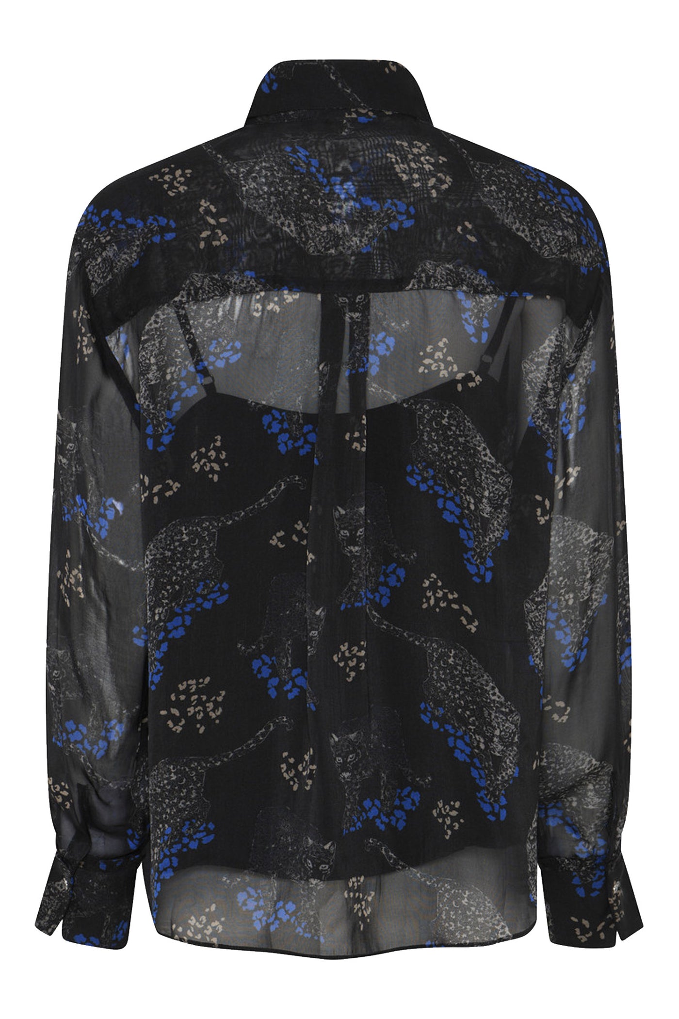 ChionoBBAgata shirt Black Blue leopard print - BBW4616