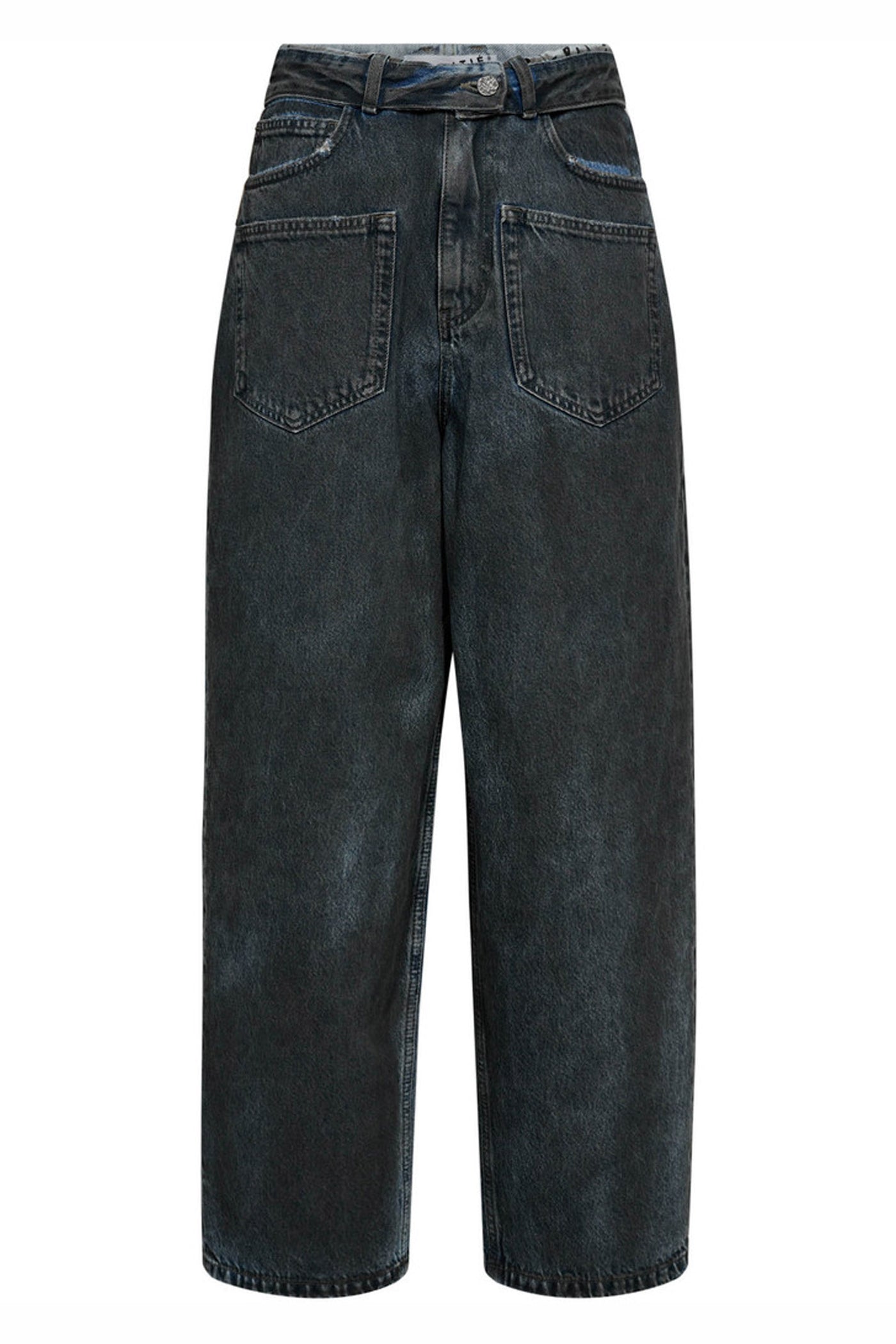 Flip Waist Pocket Jeans Black Black - HL10228