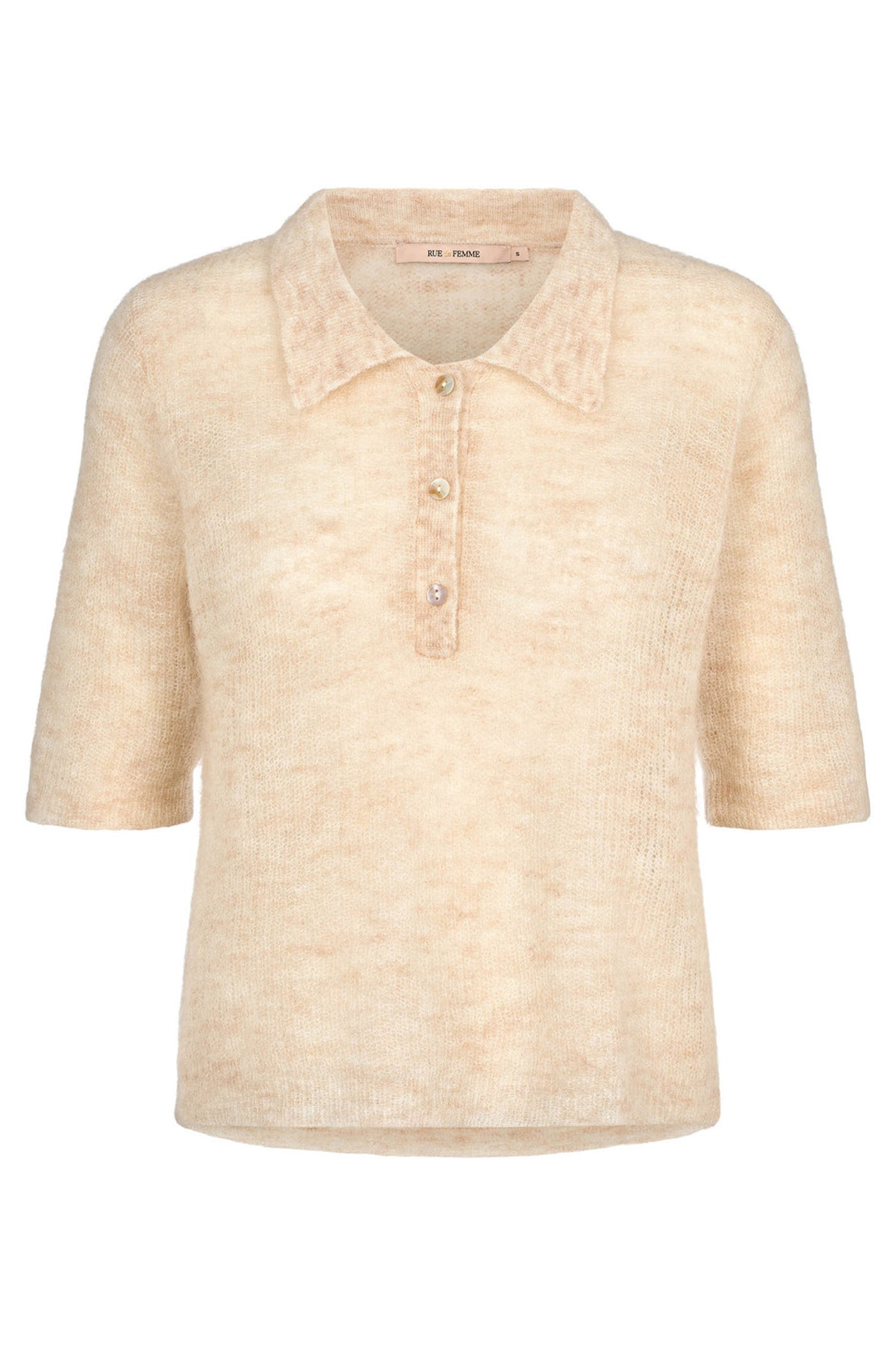 7355RDFAcacia polo knit 02 Off white melange - RDF413