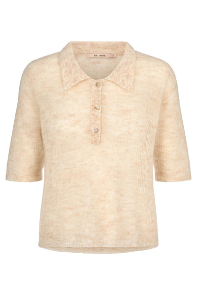 7355RDFAcacia polo knit 02 Off white melange - RDF413 Thumbnail