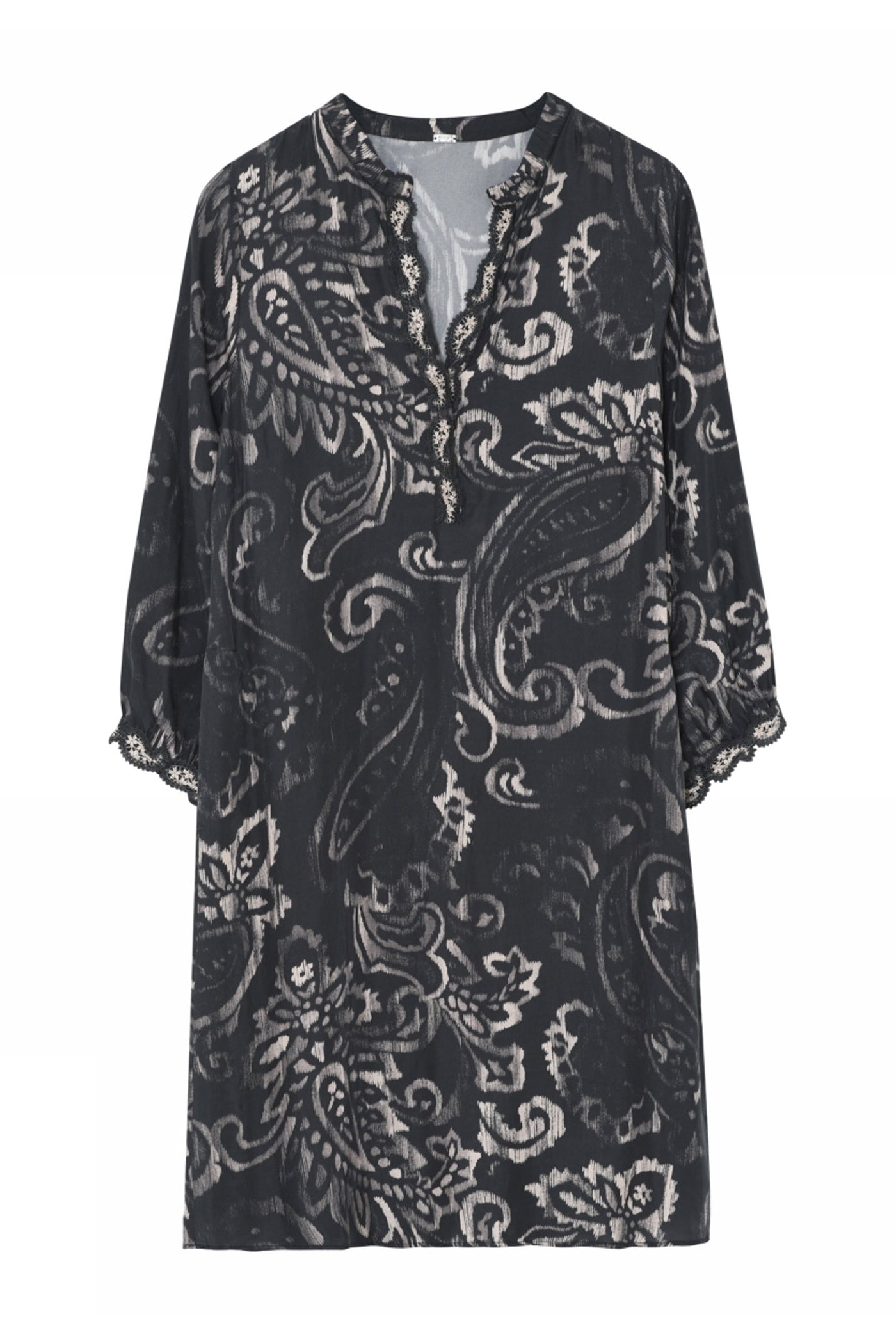 Madonna, knee dress 81982-Grey/Beige - 58511/7355