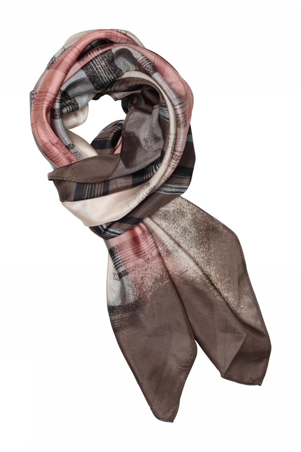 Allis, printed silk scarf 82611-Rust/Ivory - 58802/4039