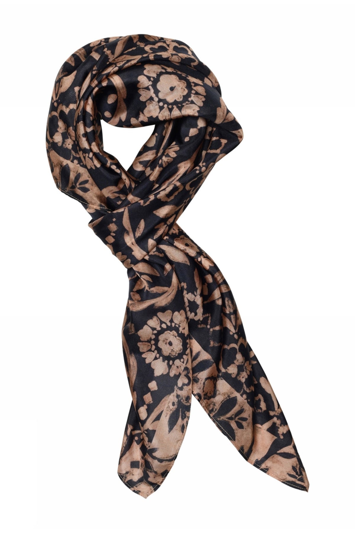 Allis, printed silk scarf 84978-Midtnight - 58802/4039