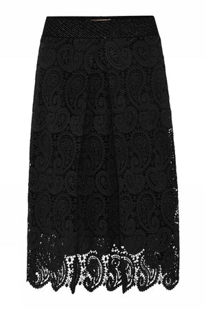Emelie, midi lace skirt 1999-Black - 58555/8038