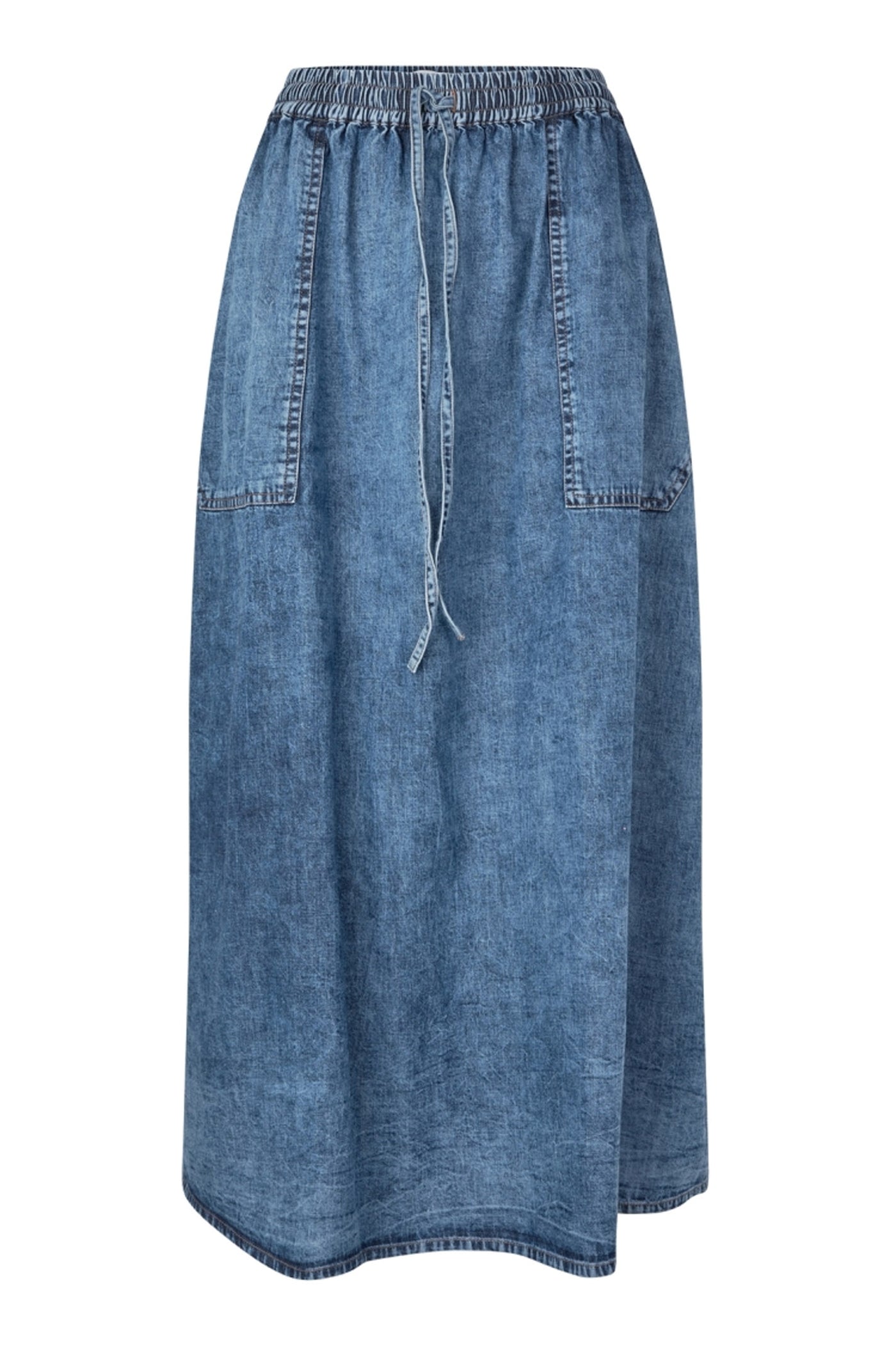 AkaneLL Maxi Skirt 100 Washed Denim - 25420-2002