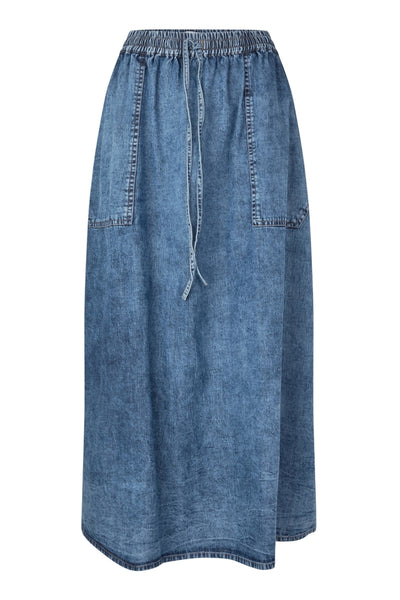 AkaneLL Maxi Skirt 100 Washed Denim - 25420-2002 Thumbnail
