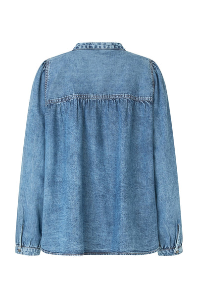 NickyLL Shirt LS 100 Washed Denim - 25420-1005 Thumbnail