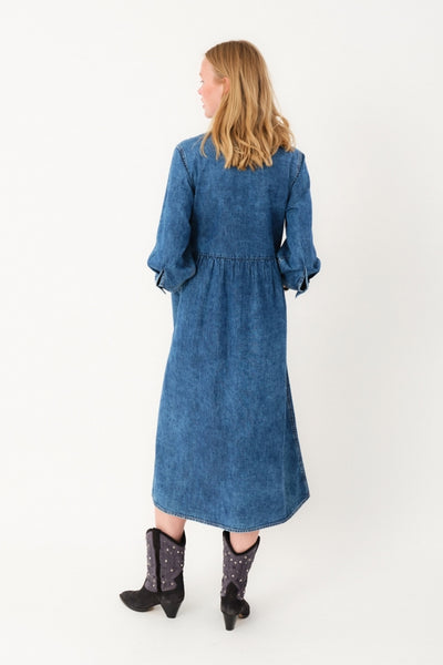 AliyaLL Maxi Dress LS 100 Washed Denim - 25420-3003 Thumbnail