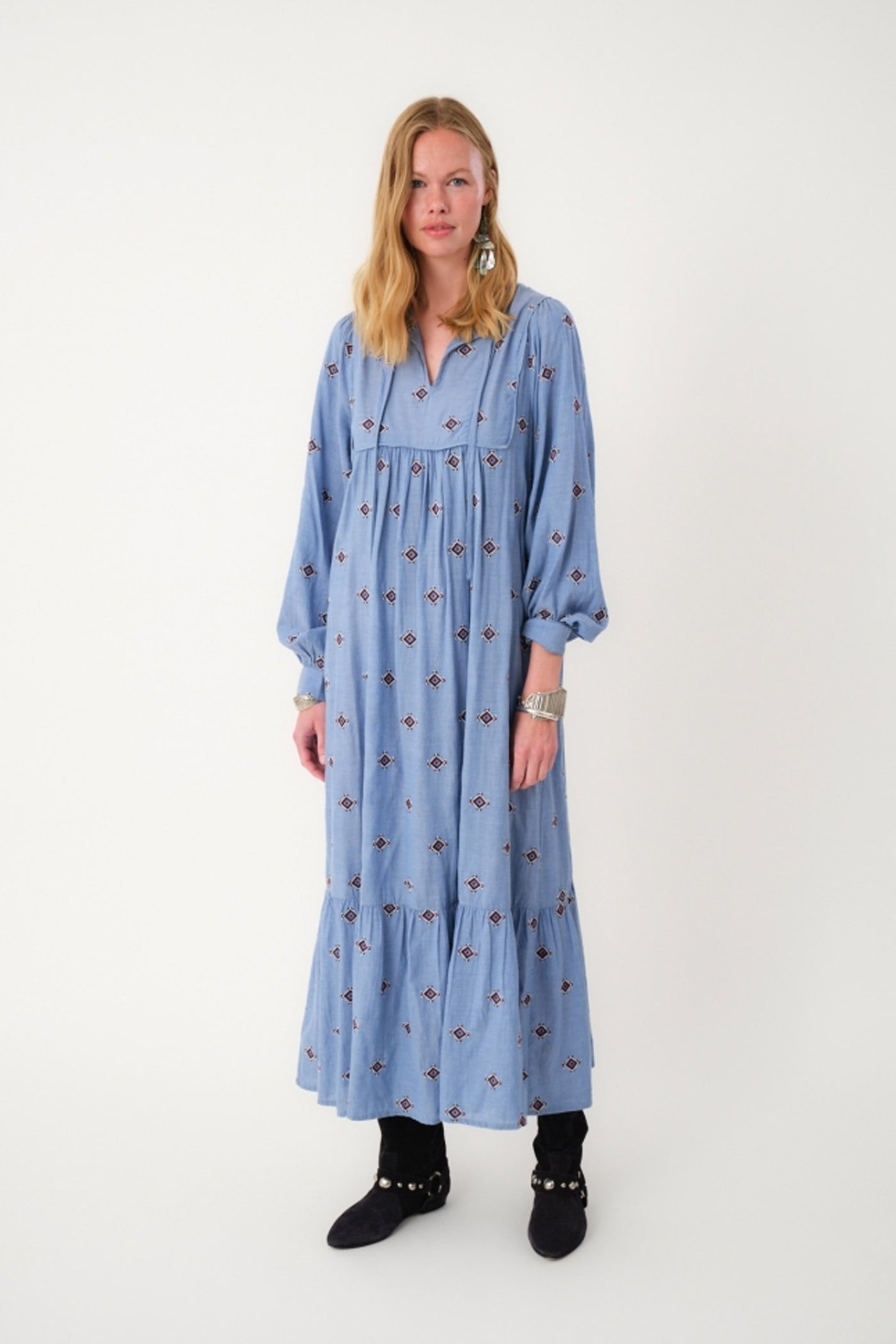 LatourLL Maxi Dress LS 22 Light Blue - 25435-3007
