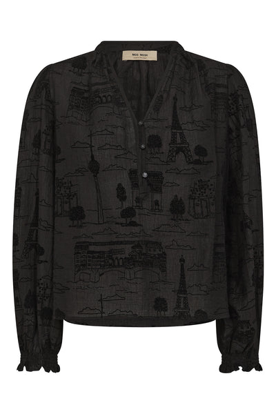 MMTazzin Tale Light Blouse Black - 173900 Thumbnail
