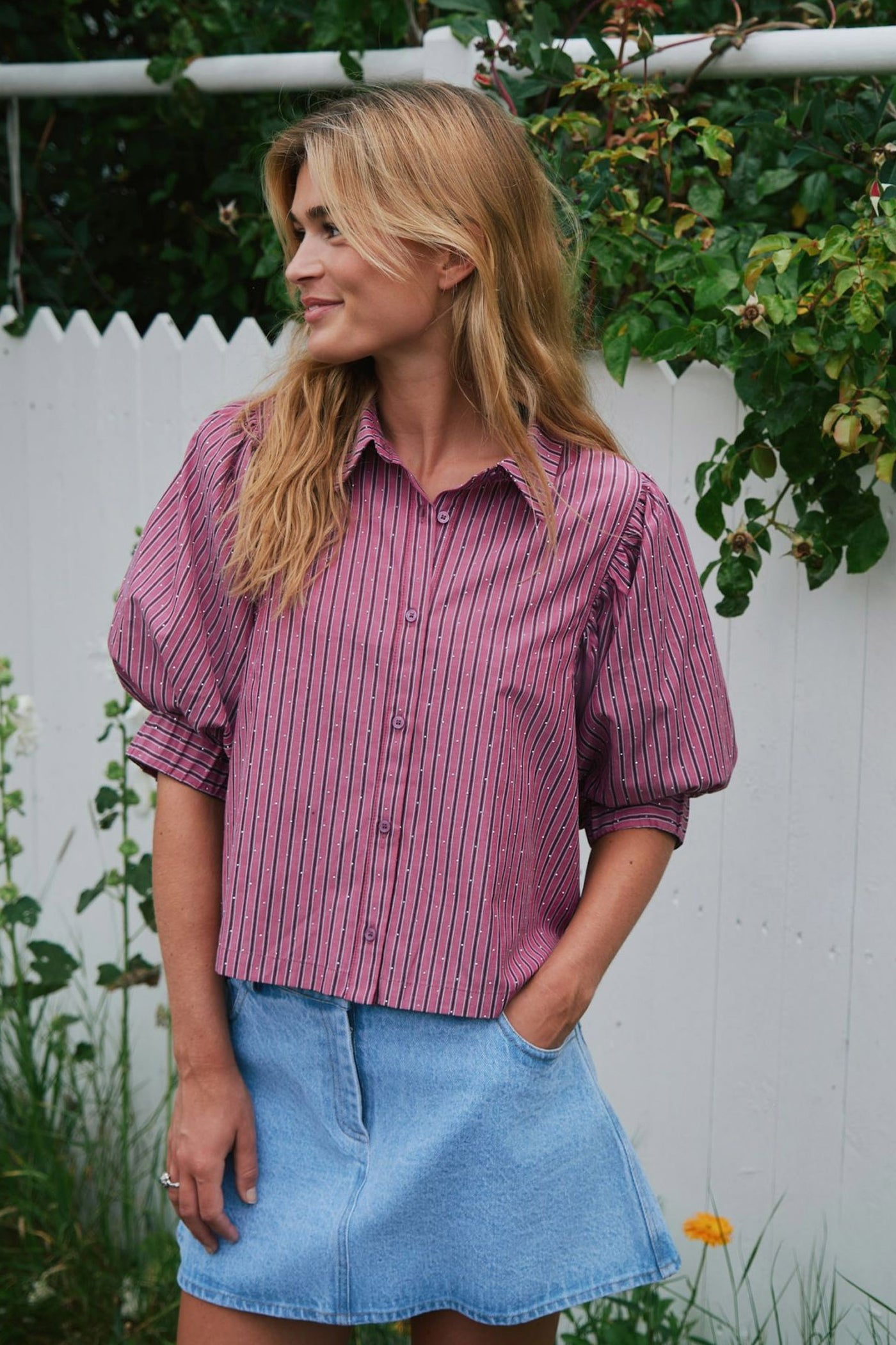 Etta Soft Stripe DARK ROSE
