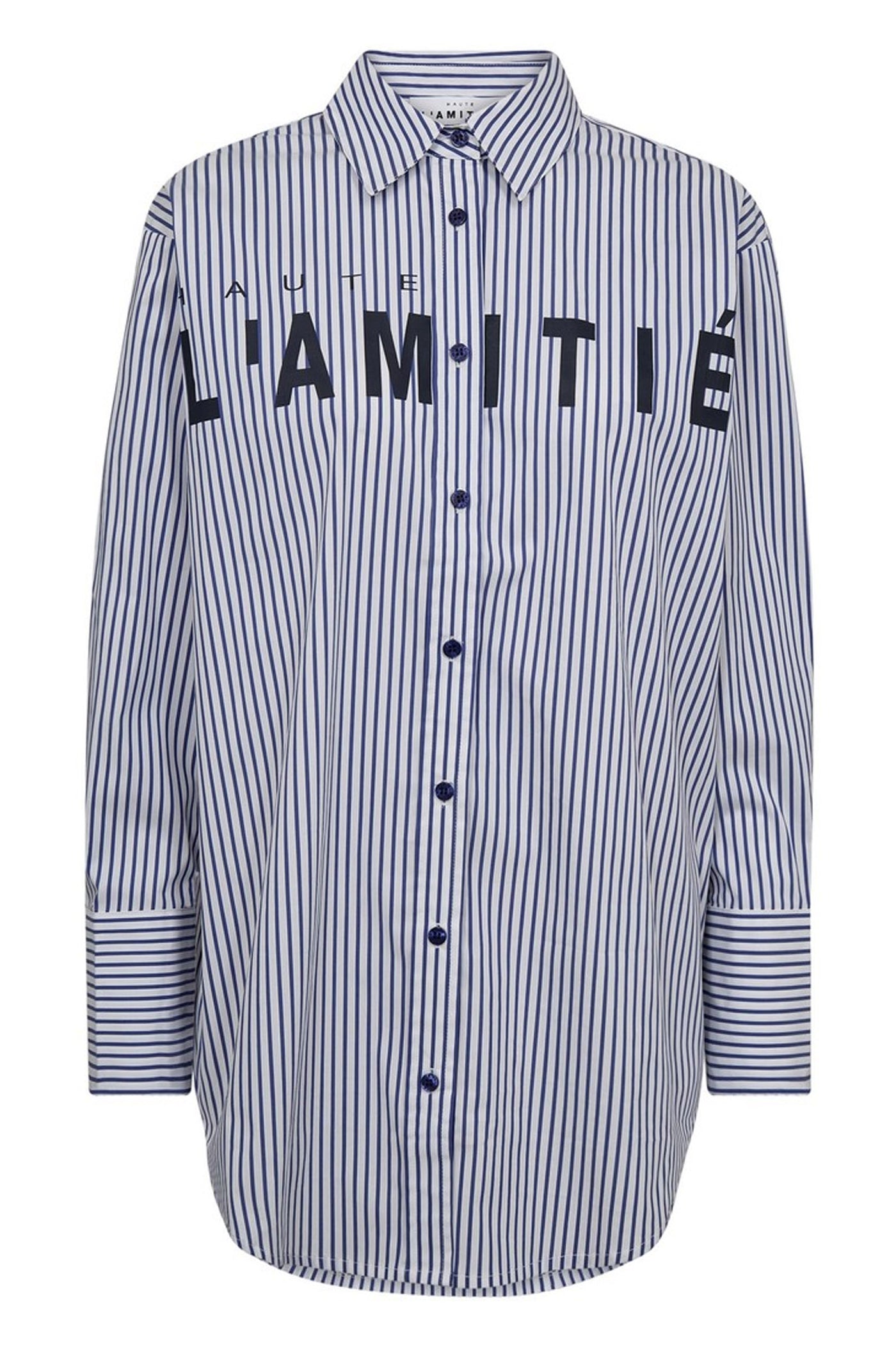 Stripe Chest Logo Shirt White Blue Stripe - HL10300