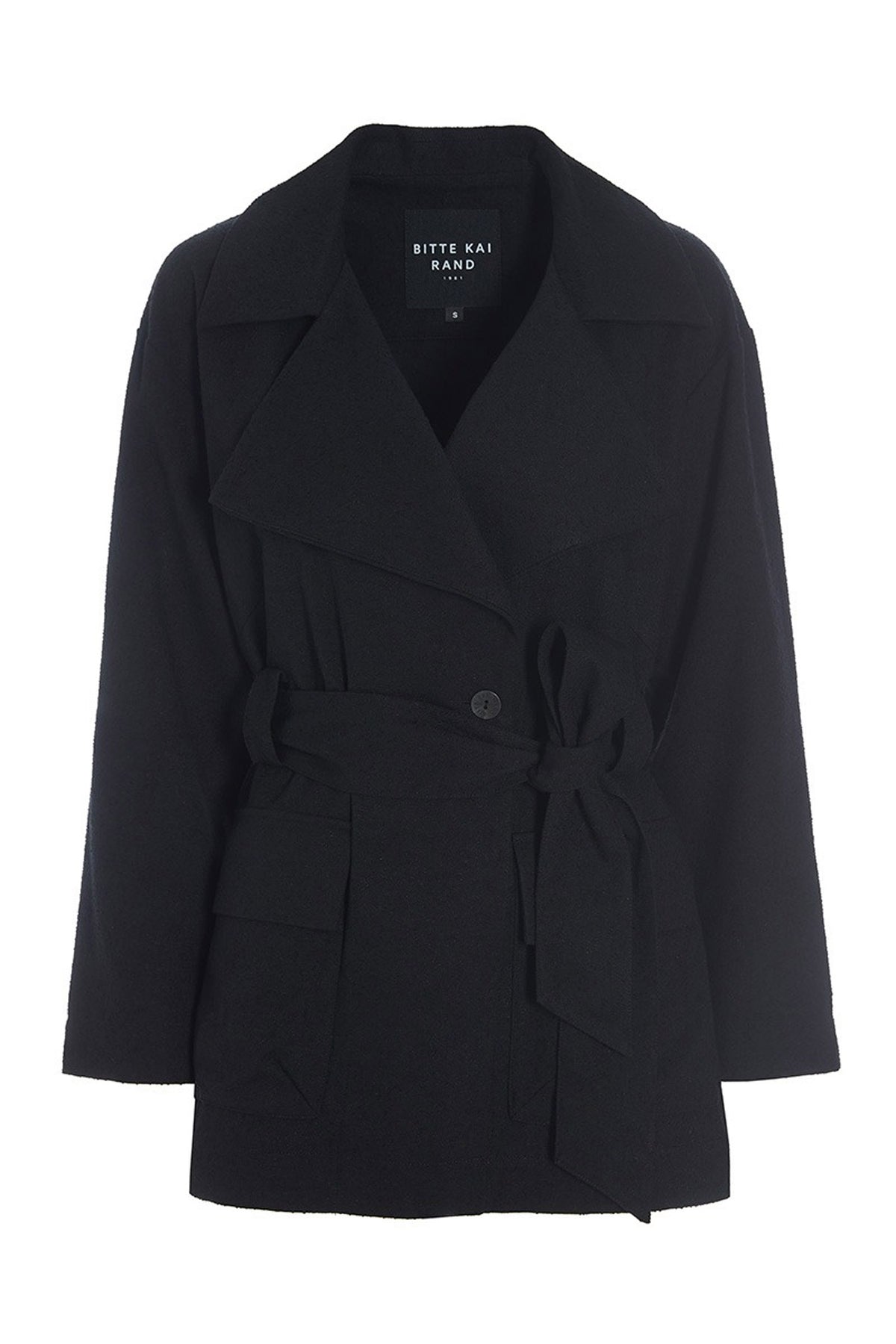 Bouclino jakke med bÃ¦lte Black - 256-2434-5287
