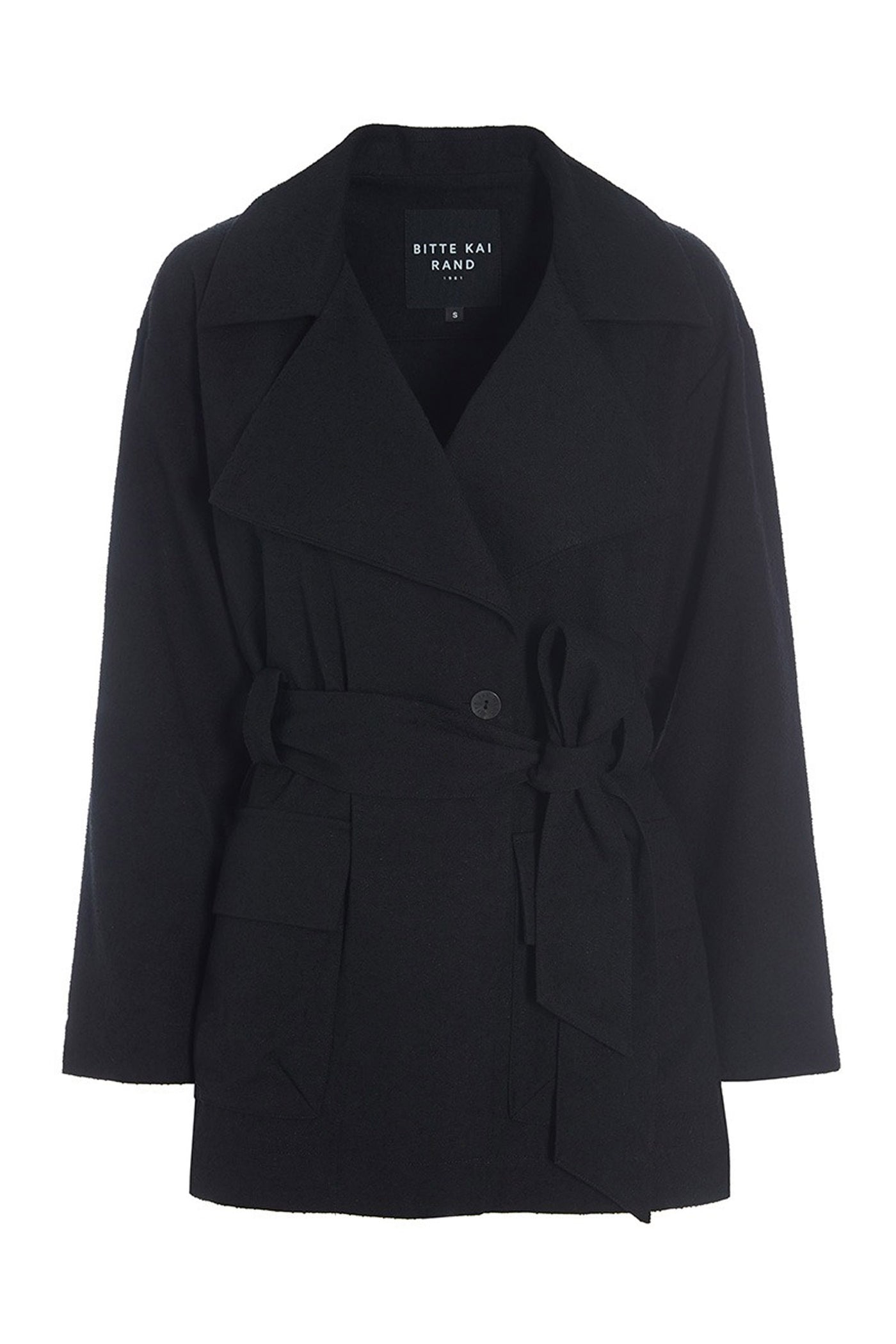 Bouclino jakke med bÃ¦lte Black - 256-2434-5287