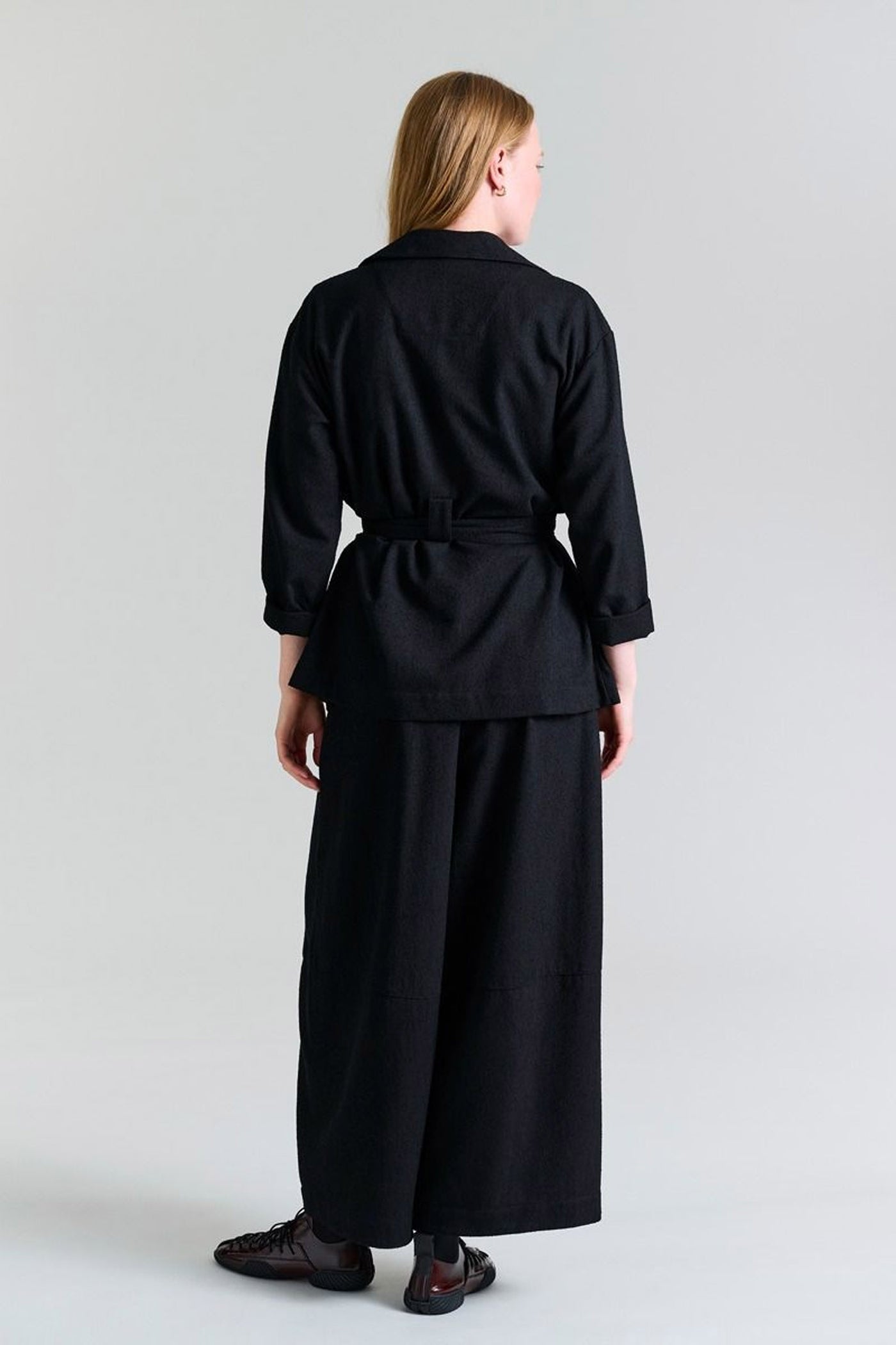 Bouclino jakke med bÃ¦lte Black - 256-2434-5287