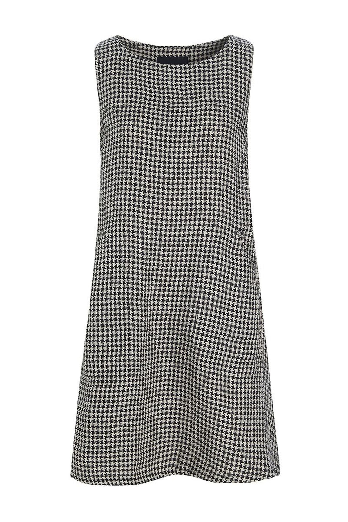 Chesu Ã¦rmelÃ¸s kjole BLACK/IVORY PEPITA - 256-2435-5297