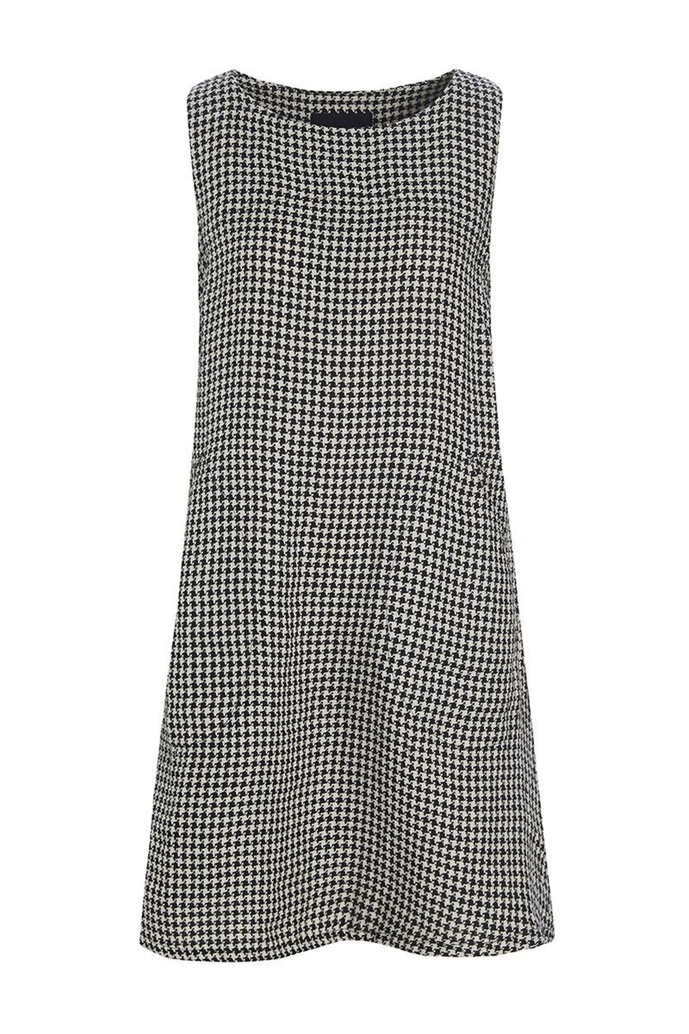Chesu Ã¦rmelÃ¸s kjole BLACK/IVORY PEPITA - 256-2435-5297