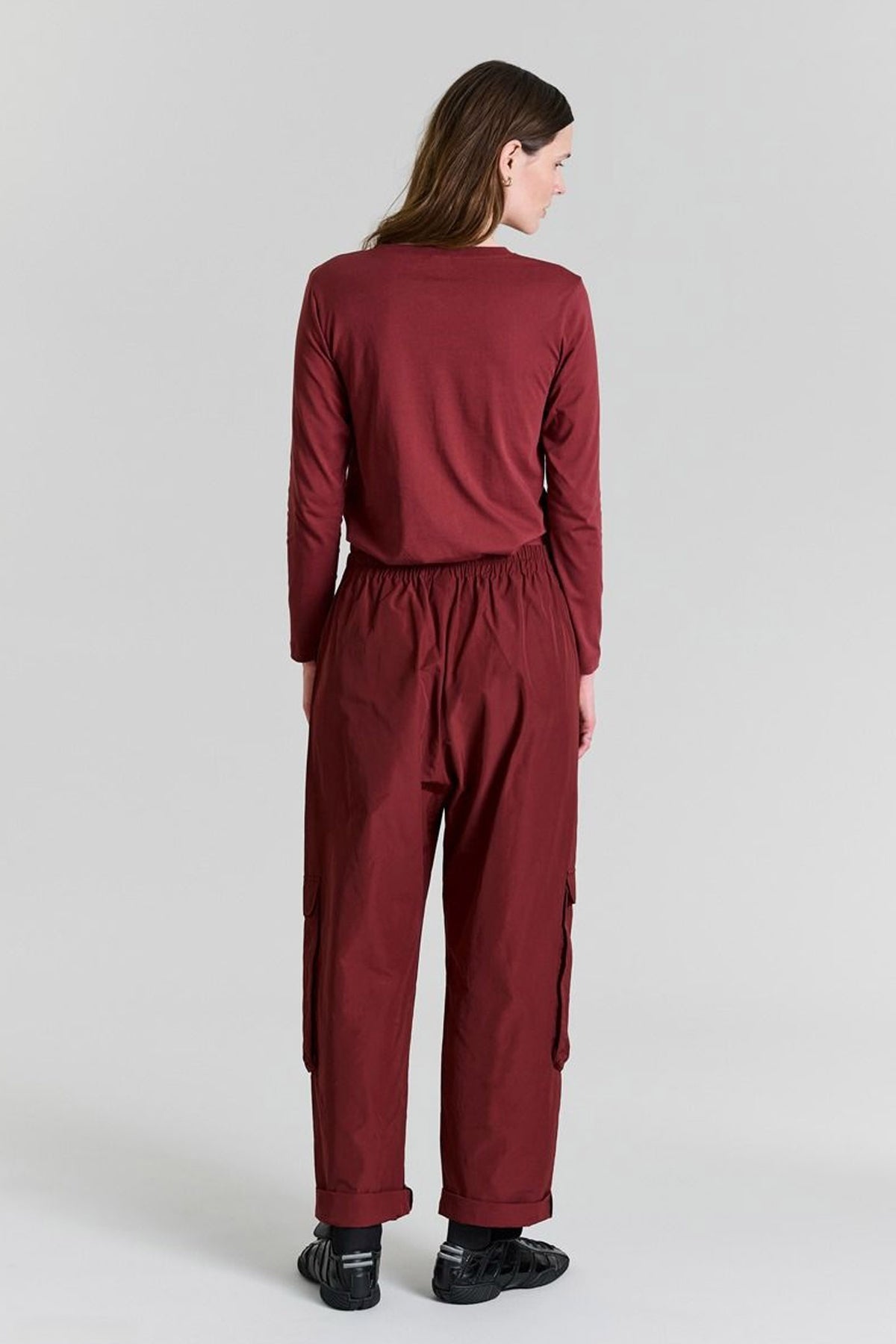 Fukkura poplin lommebukser Maroon - 256-2380-5302