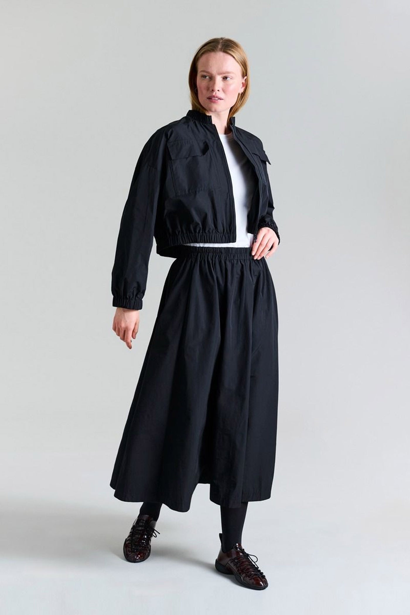 Fukkura poplin bomber jakke Black - 256-2380-5303