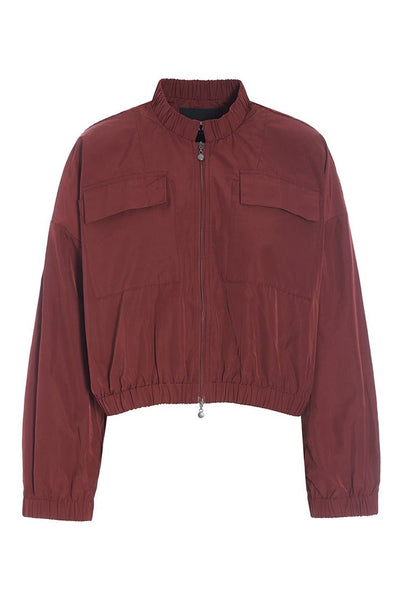 Fukkura poplin bomber jakke Maroon - 256-2380-5303 Thumbnail