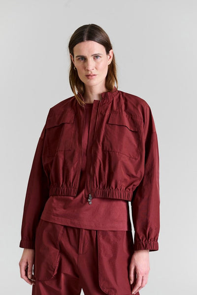 Fukkura poplin bomber jakke Maroon - 256-2380-5303 Thumbnail