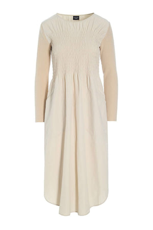 Fukkura poplin kjole med smock IVORY - 256-2380-5306