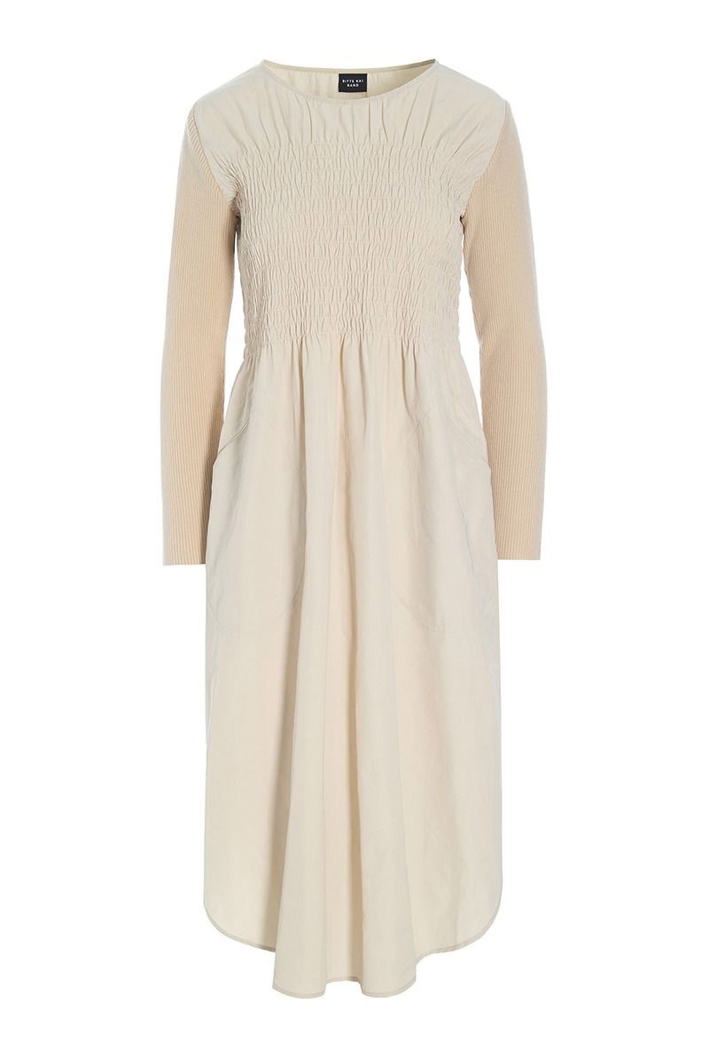 Fukkura poplin kjole med smock IVORY - 256-2380-5306