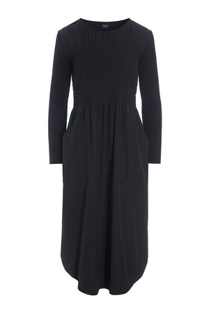 Fukkura poplin kjole med smock Black - 256-2380-5306