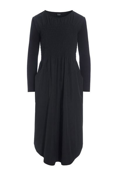 Fukkura poplin kjole med smock Black - 256-2380-5306 Thumbnail