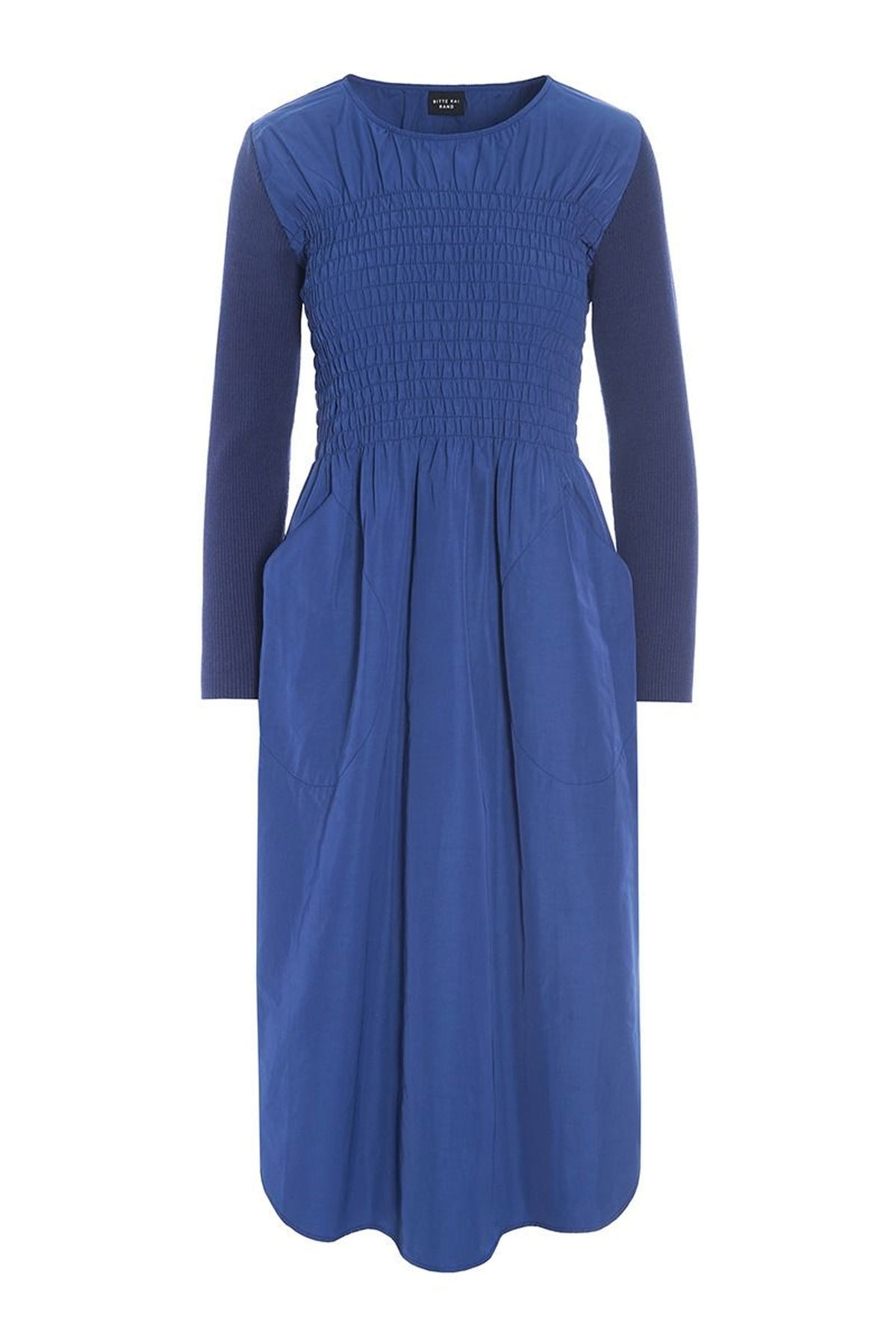 Fukkura poplin kjole med smock Twilight Blue - 256-2380-5306