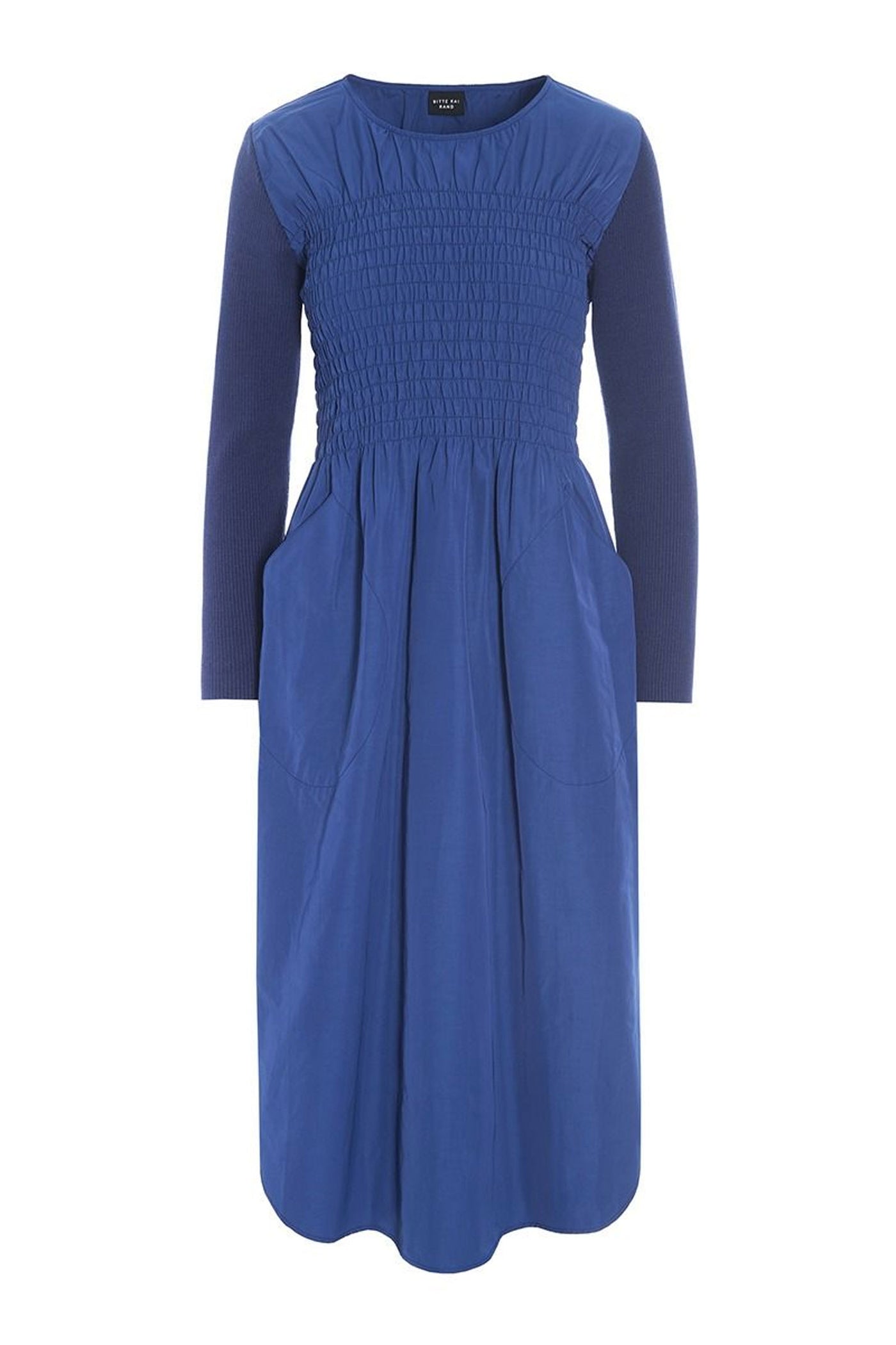 Fukkura poplin kjole med smock Twilight Blue - 256-2380-5306