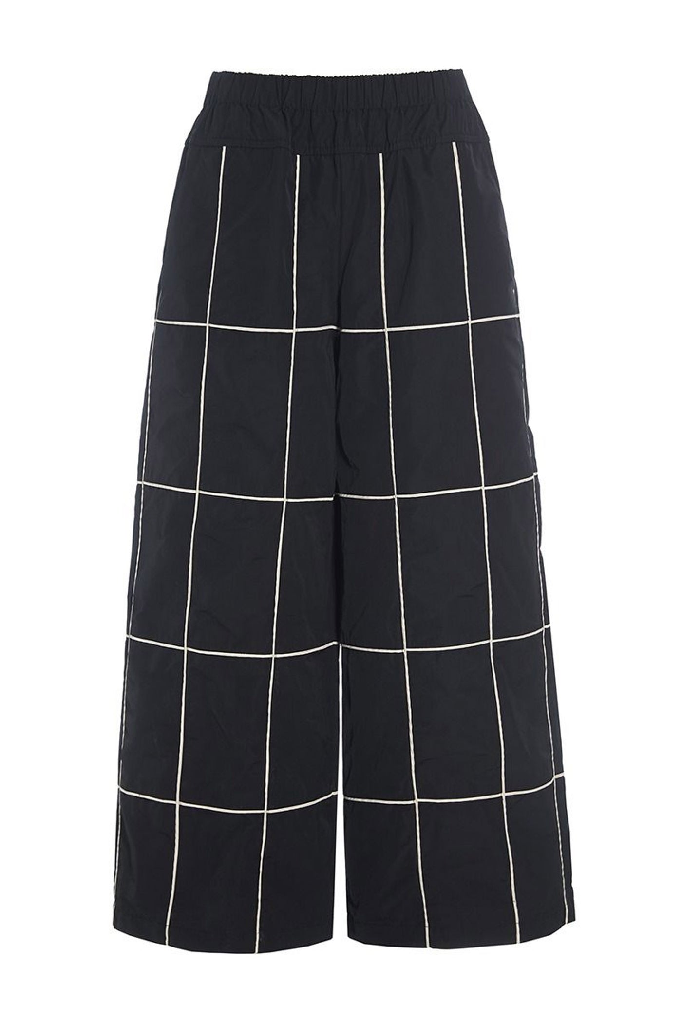 Fukkura poplin bukser med bise BLACK/IVORY BIESSE - 256-2380-5307